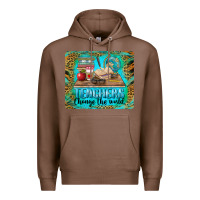Chestnut teachers change the world mousepad Premium Hoodie - BarkalooDesign
