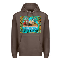 Coffee teachers change the world mousepad Premium Hoodie - BarkalooDesign