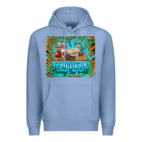 Colony Blue teachers change the world mousepad Premium Hoodie - BarkalooDesign