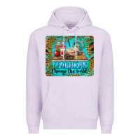 Lilac teachers change the world mousepad Premium Hoodie - BarkalooDesign