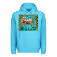 Ocean Blue teachers change the world mousepad Premium Hoodie - BarkalooDesign