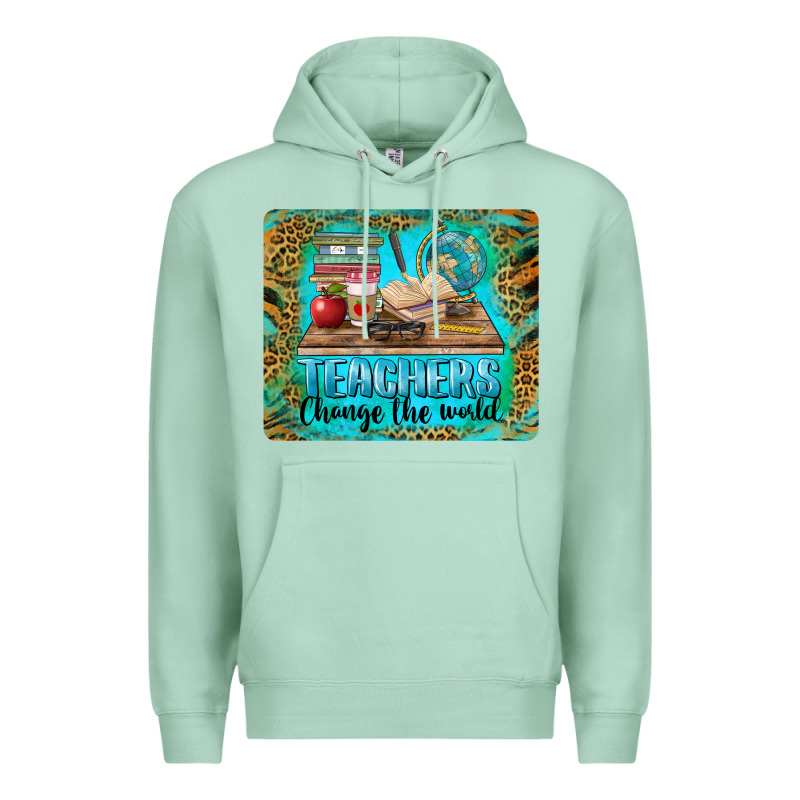 Teachers Change The World Mousepad Premium Hoodie by BarkalooDesign | Teevron