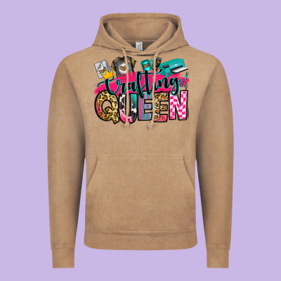 Crafting Queen Vintage Hoodie Designed By Zillion Design Studio