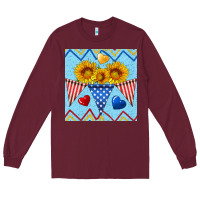 Burgundy patriotic celebration Long Sleeve Tee - BundleAndBundleShop