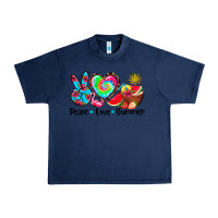 Navy peace love  summer Urban Heavy Tee - AdoDesignShop