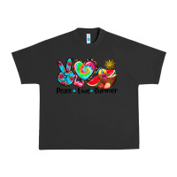 Pigment Black peace love  summer Urban Heavy Tee - AdoDesignShop