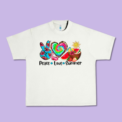 Peace Love  Summer Urban Heavy Tee Designed By Adodesignshop