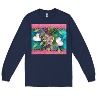Navy v.d flowers and hearts Long Sleeve Tee - AdoDesignShop