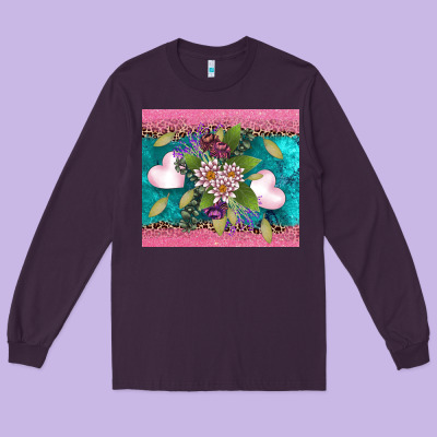 V.d Flowers And Hearts Long Sleeve Tee Designed By Adodesignshop