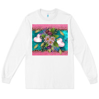 White v.d flowers and hearts Long Sleeve Tee - AdoDesignShop