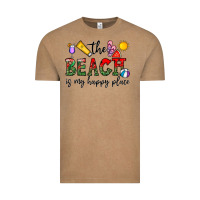 Vintage Coffee the beach is my happy place Vintage Tee - CowhideDigitalArt