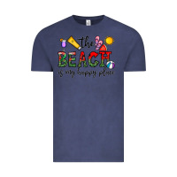Vintage Denim the beach is my happy place Vintage Tee - CowhideDigitalArt