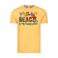 Vintage Mustard the beach is my happy place Vintage Tee - CowhideDigitalArt