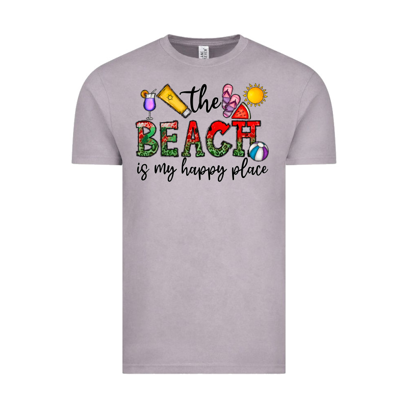 The Beach Is My Happy Place Vintage Tee by CowhideDigitalArt | Teevron