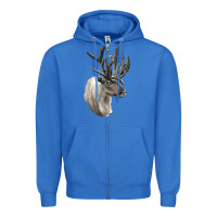 True Royal Reindeer Buck Deer Head Zipper Hoodie - LillyAllenDesigns
