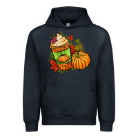 Navy Fall pumpkin coffee Urban Hoodie - NancyCooperArtShop