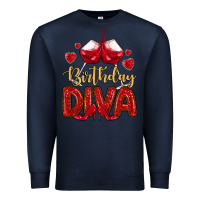 Navy birthday diva Premium Sweatshirt - MaliasSmallBusiness