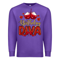 Purple birthday diva Premium Sweatshirt - MaliasSmallBusiness