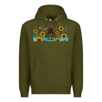 Army Green western mama messy bun Premium Hoodie - Jasminsmagicworld