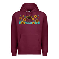Burgundy western mama messy bun Premium Hoodie - Jasminsmagicworld