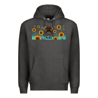 Charcoal Heather western mama messy bun Premium Hoodie - Jasminsmagicworld