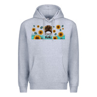 Heather Grey western mama messy bun Premium Hoodie - Jasminsmagicworld