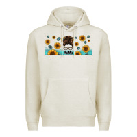 Oatmeal Heather western mama messy bun Premium Hoodie - Jasminsmagicworld