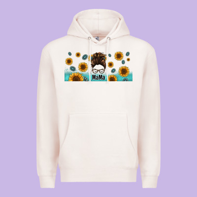 Western Mama Messy Bun Premium Hoodie Designed By Jasminsmagicworld