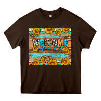 Chocolate Brown Welcome fall Heavy Core Tee - Artiststas
