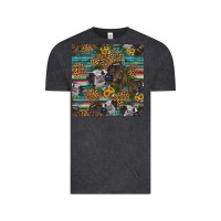 Vintage Black western two cute heifers seamless pattern Vintage Tee - HRA Design Shop