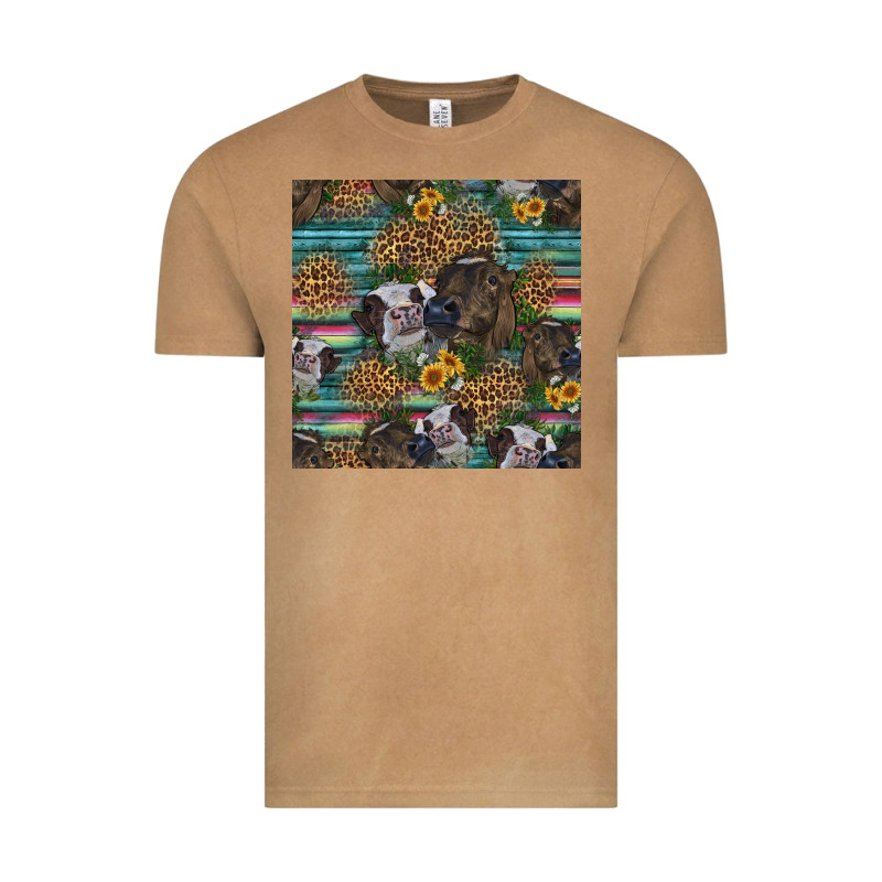 Western Two Cute Heifers Seamless Pattern Vintage Tee by HRA Design Shop | Teevron