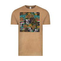 Vintage Camel western two cute heifers seamless pattern Vintage Tee - HRA Design Shop