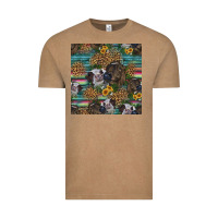 Vintage Coffee western two cute heifers seamless pattern Vintage Tee - HRA Design Shop