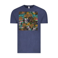 Vintage Denim western two cute heifers seamless pattern Vintage Tee - HRA Design Shop