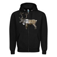 Black reindeer buck deer Zipper Hoodie - LillyAllenDesigns