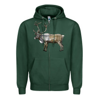 Sports Green reindeer buck deer Zipper Hoodie - LillyAllenDesigns