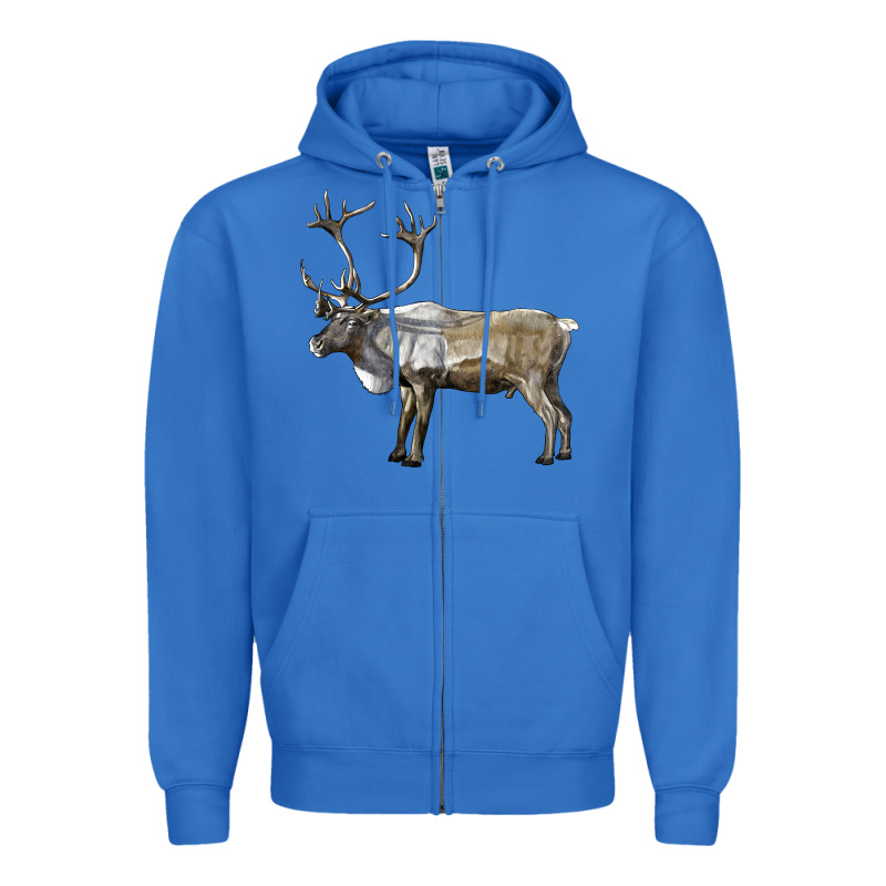 Reindeer Buck Deer Zipper Hoodie by LillyAllenDesigns | Teevron