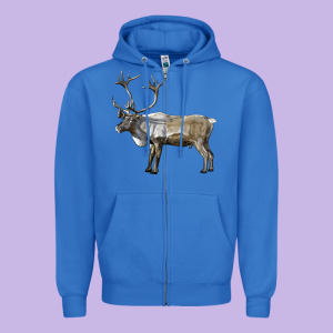Reindeer Buck Deer Zipper Hoodie Designed By Lillyallendesigns