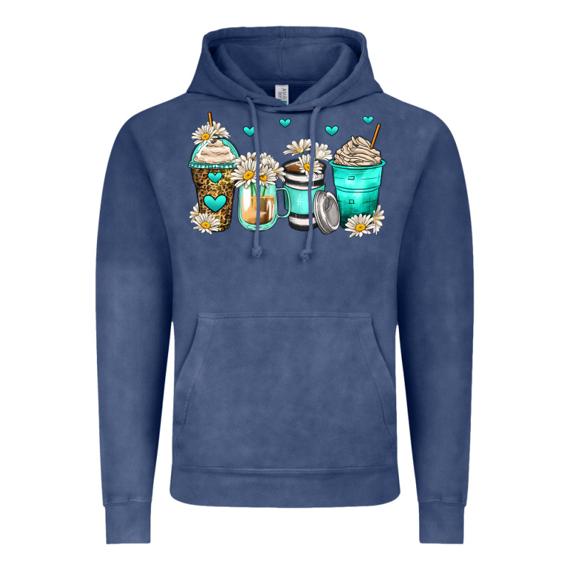 Daisy Coffee Cups Vintage Hoodie by Zillion Design Studio | Teevron