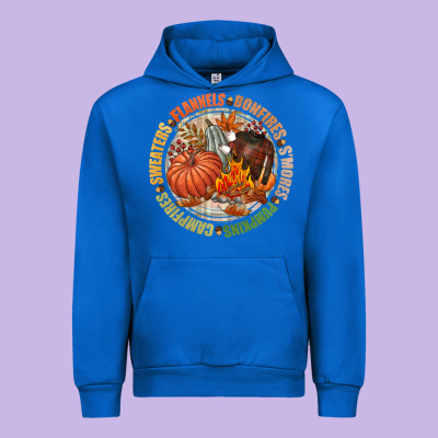 Bonfires Flannels Smores Campfires Pumpkin Urban Hoodie Designed By Nancycooperartshop