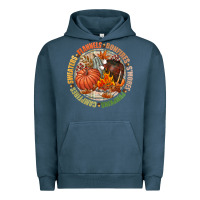 Pigment Midnight Navy Bonfires flannels smores campfires pumpkin Urban Hoodie - NancyCooperArtShop