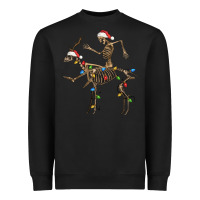Black skeleton deer santa Heavyweight Sweatshirt - FaDigitalArtStudio
