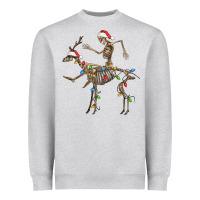 Heather Grey skeleton deer santa Heavyweight Sweatshirt - FaDigitalArtStudio