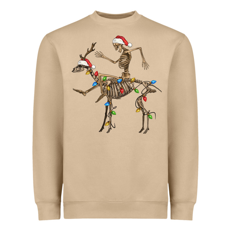 Skeleton Deer Santa Heavyweight Sweatshirt by FaDigitalArtStudio | Teevron
