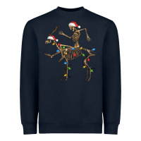 Navy skeleton deer santa Heavyweight Sweatshirt - FaDigitalArtStudio