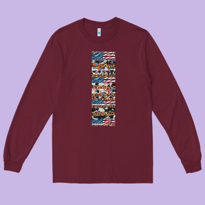 Usa Flag And Western Patterns  Penwraps Long Sleeve Tee Designed By Artiststas