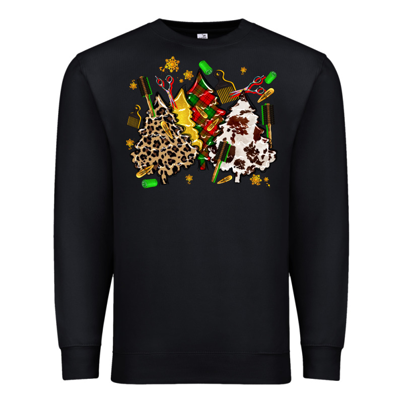 Hair Stylist With Christmas Tree Premium Sweatshirt by MaliasSmallBusiness | Teevron