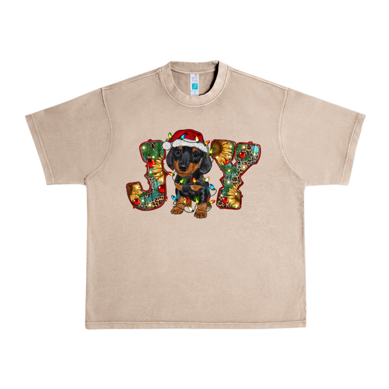 Dachshund Puppy Christmas Joy Urban Heavy Tee by BarkalooDesign | Teevron