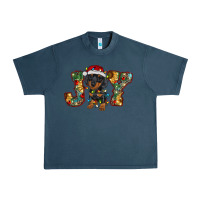Midnight Navy dachshund puppy christmas joy Urban Heavy Tee - BarkalooDesign