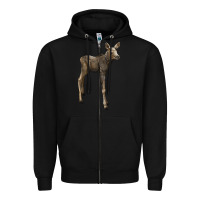 Black moose fawn deer Zipper Hoodie - LillyAllenDesigns